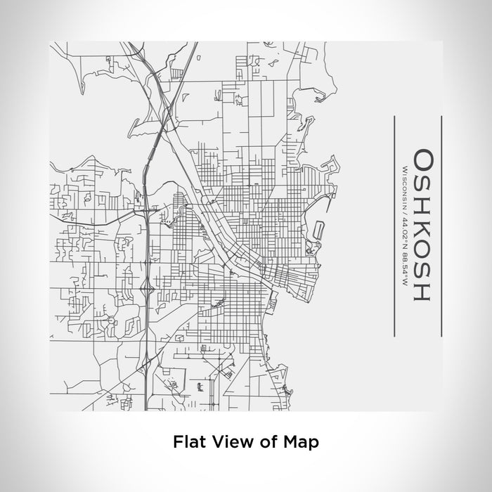 Rendered View of Oshkosh Wisconsin Map Engraving on 17oz Stainless Steel Insulated Tumbler in White
