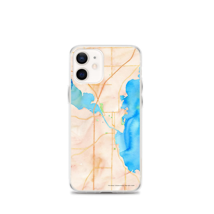Custom Oshkosh Wisconsin Map iPhone 12 mini Phone Case in Watercolor
