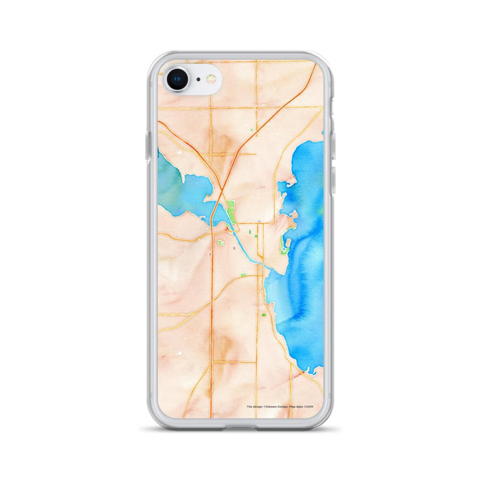 Custom Oshkosh Wisconsin Map iPhone SE Phone Case in Watercolor
