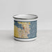 Front View Custom Oshkosh Wisconsin Map Enamel Mug in Woodblock