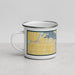 Left View Custom Oshkosh Wisconsin Map Enamel Mug in Woodblock