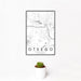 12x18 Otsego Minnesota Map Print Portrait Orientation in Classic Style With Small Cactus Plant in White Planter