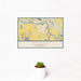 12x18 Otsego Minnesota Map Print Landscape Orientation in Woodblock Style With Small Cactus Plant in White Planter