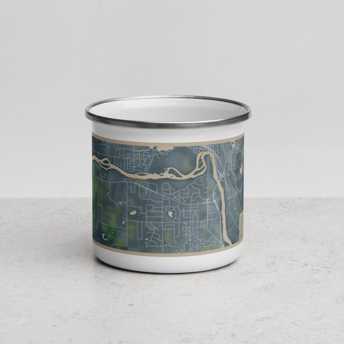 Front View Custom Otsego Minnesota Map Enamel Mug in Afternoon