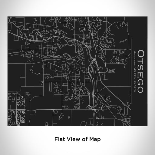 Rendered View of Otsego Minnesota Map Engraving on 20oz Stainless Steel Insulated Bottle with Bamboo Top in Black