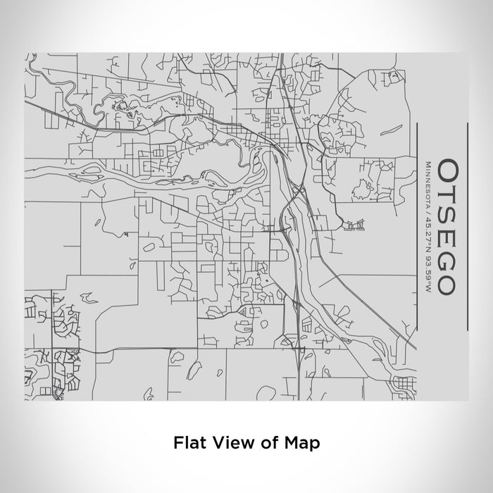 Rendered View of Otsego Minnesota Map Engraving on 20oz Stainless Steel Insulated Bottle with Bamboo Top