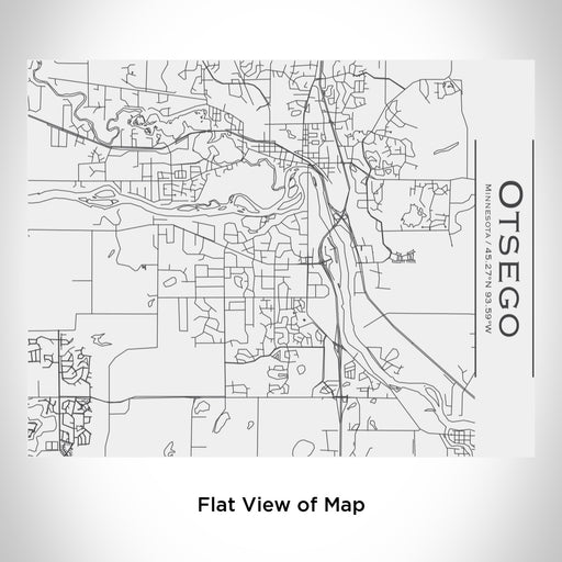 Rendered View of Otsego Minnesota Map Engraving on 20oz Stainless Steel Insulated Bottle with Bamboo Top in White