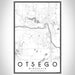 Otsego Minnesota Map Print Portrait Orientation in Classic Style With Shaded Background