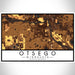 Otsego Minnesota Map Print Landscape Orientation in Ember Style With Shaded Background