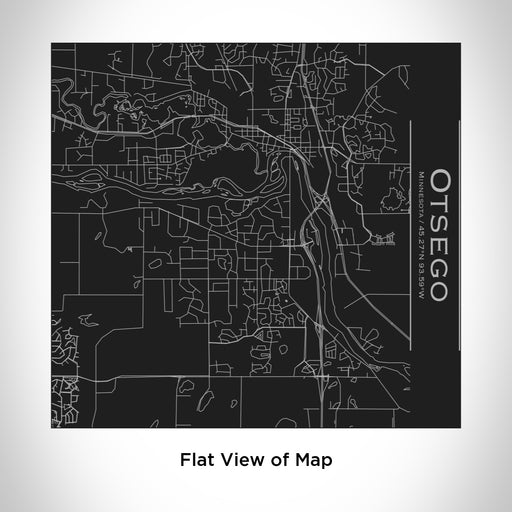 Rendered View of Otsego Minnesota Map Engraving on 17oz Stainless Steel Insulated Tumbler in Black