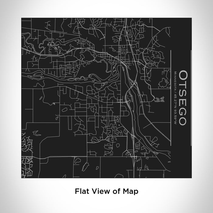 Rendered View of Otsego Minnesota Map Engraving on 17oz Stainless Steel Insulated Tumbler in Black