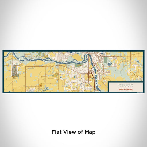 Flat View of Map Custom Otsego Minnesota Map Enamel Mug in Woodblock