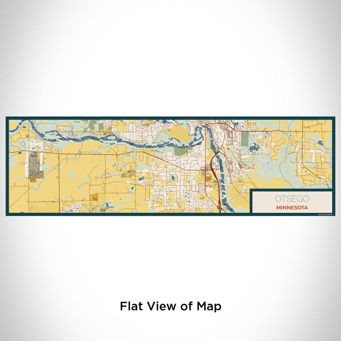 Flat View of Map Custom Otsego Minnesota Map Enamel Mug in Woodblock