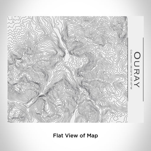 Rendered View of Ouray Colorado Map Engraving on 20oz Stainless Steel Insulated Bottle with Bamboo Top in White