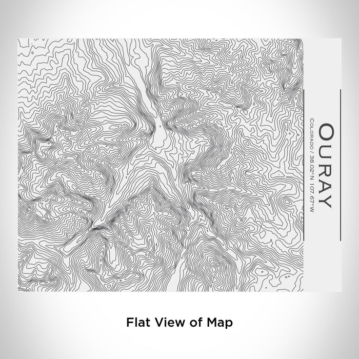 Rendered View of Ouray Colorado Map Engraving on 20oz Stainless Steel Insulated Bottle with Bamboo Top in White