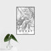16x24 Ouray Colorado Map Print Portrait Orientation in Classic Style With Tropical Plant Leaves in Water