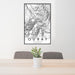 24x36 Ouray Colorado Map Print Portrait Orientation in Classic Style Behind 2 Chairs Table and Potted Plant