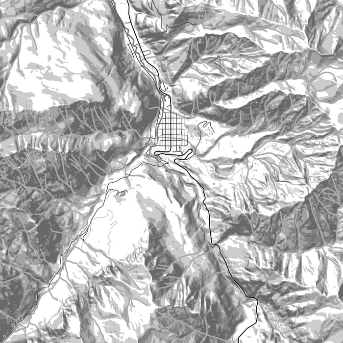 Ouray Colorado Map Print in Classic Style Zoomed In Close Up Showing Details