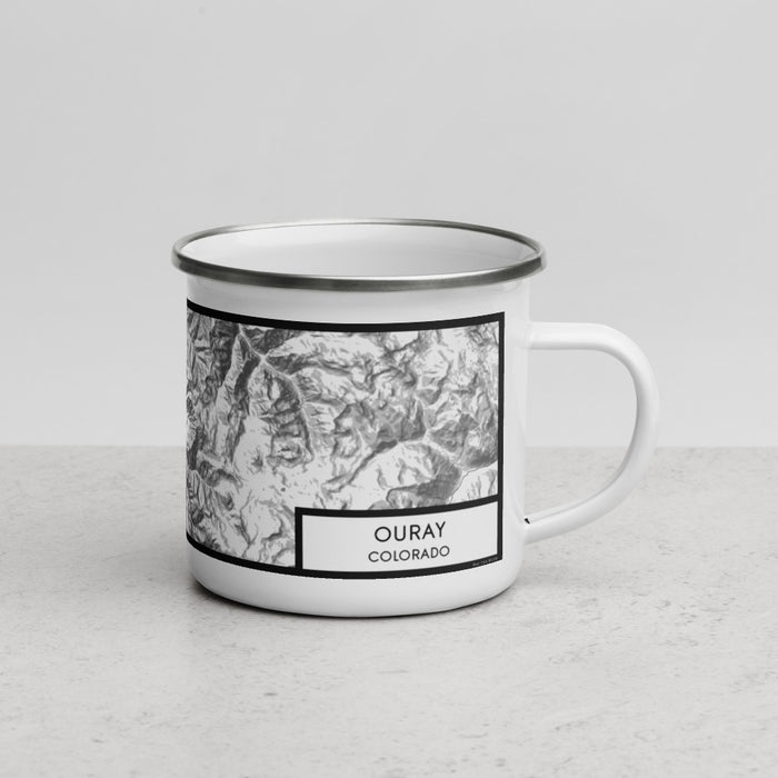 Right View Custom Ouray Colorado Map Enamel Mug in Classic
