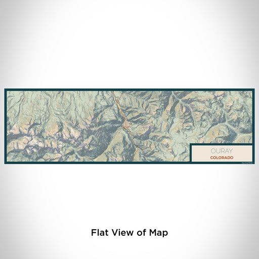 Flat View of Map Custom Ouray Colorado Map Enamel Mug in Woodblock