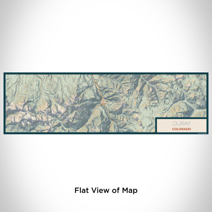 Flat View of Map Custom Ouray Colorado Map Enamel Mug in Woodblock
