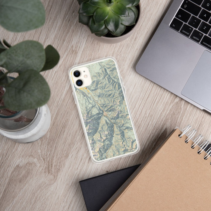 Custom Ouray Colorado Map Phone Case in Woodblock