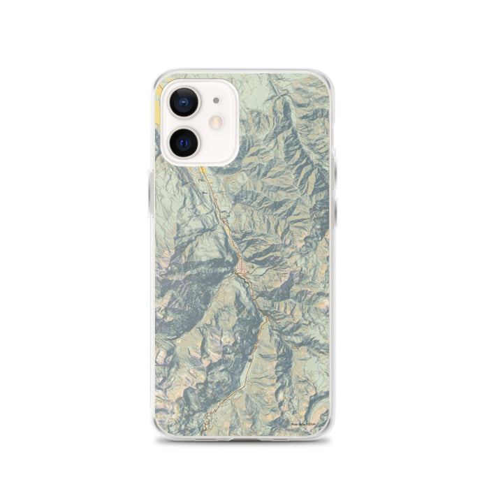 Custom Ouray Colorado Map iPhone 12 Phone Case in Woodblock