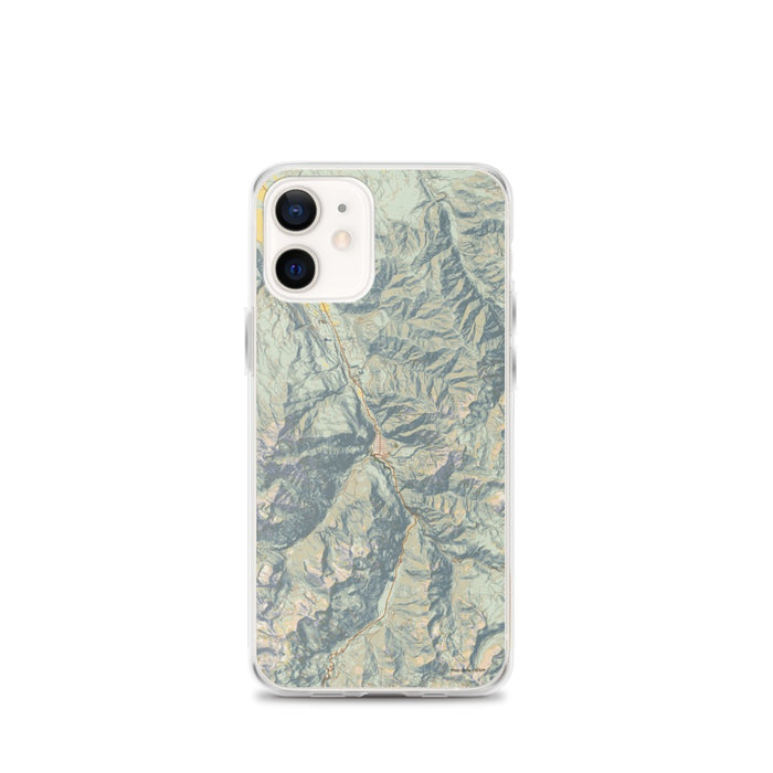 Custom Ouray Colorado Map iPhone 12 mini Phone Case in Woodblock
