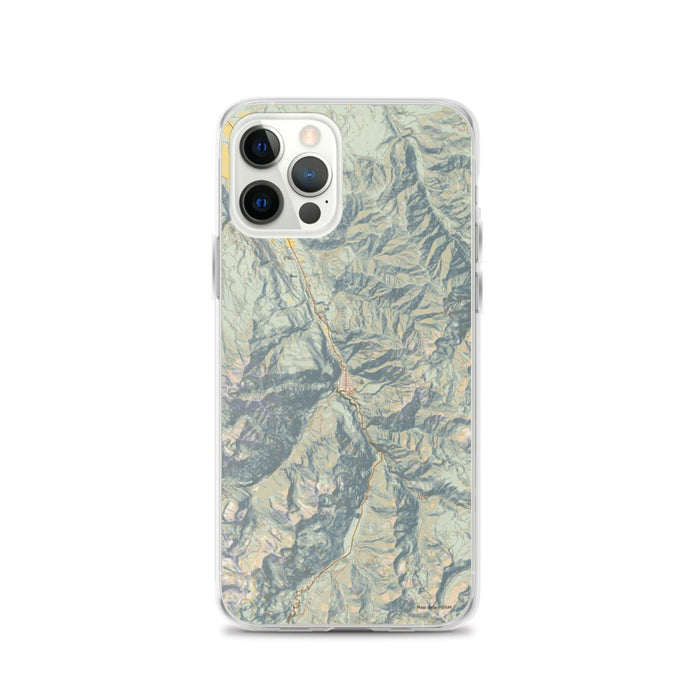 Custom Ouray Colorado Map iPhone 12 Pro Phone Case in Woodblock