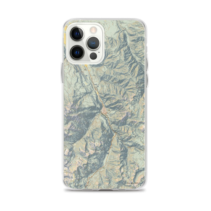 Custom Ouray Colorado Map iPhone 12 Pro Max Phone Case in Woodblock