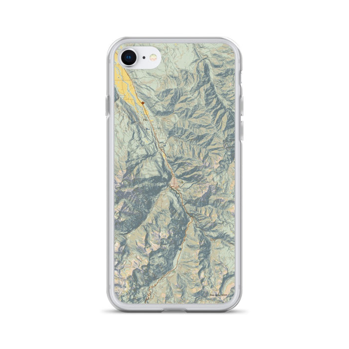 Custom Ouray Colorado Map iPhone SE Phone Case in Woodblock