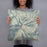 Person holding 18x18 Custom Ouray Colorado Map Throw Pillow in Woodblock