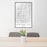 24x36 Overland Park Kansas Map Print Portrait Orientation in Classic Style Behind 2 Chairs Table and Potted Plant