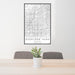 24x36 Overland Park Kansas Map Print Portrait Orientation in Classic Style Behind 2 Chairs Table and Potted Plant