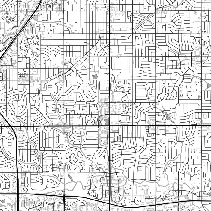 Overland Park Kansas Map Print in Classic Style Zoomed In Close Up Showing Details