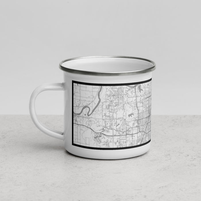 Left View Custom Overland Park Kansas Map Enamel Mug in Classic