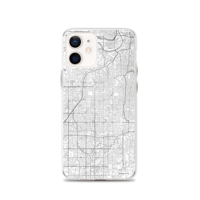 Custom Overland Park Kansas Map iPhone 12 Phone Case in Classic