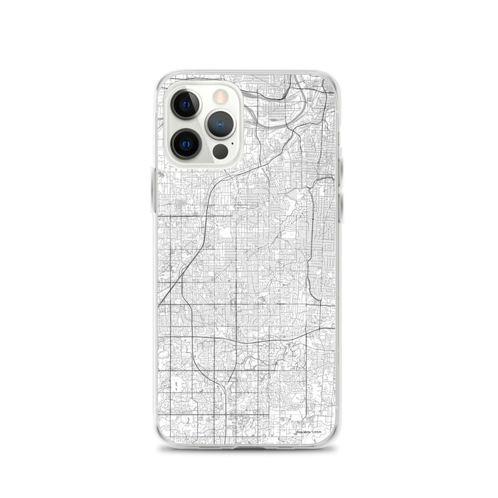 Custom Overland Park Kansas Map iPhone 12 Pro Phone Case in Classic