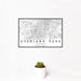 12x18 Overland Park Kansas Map Print Landscape Orientation in Classic Style With Small Cactus Plant in White Planter