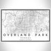 Overland Park Kansas Map Print Landscape Orientation in Classic Style With Shaded Background