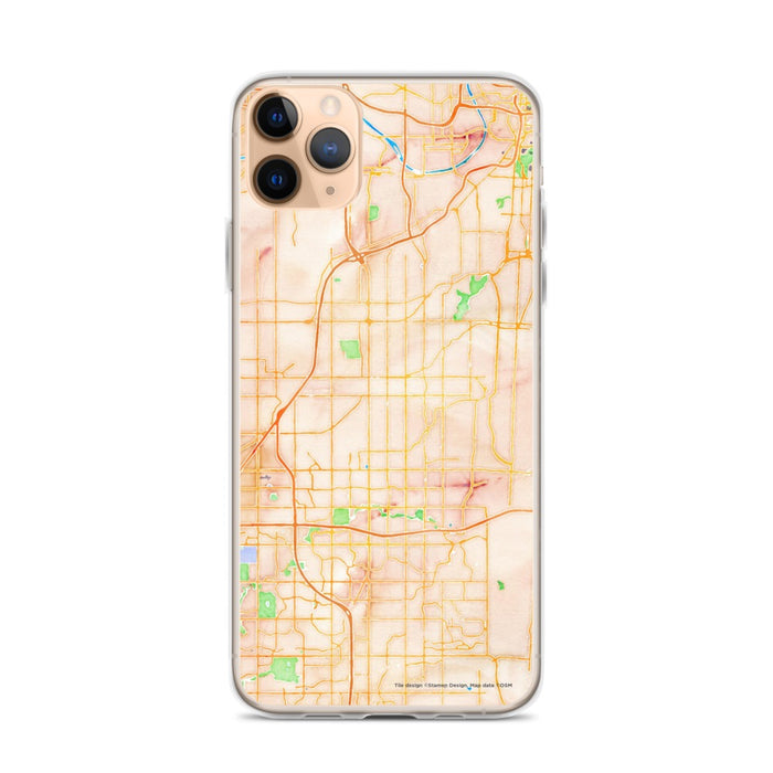 Custom Overland Park Kansas Map Phone Case in Watercolor
