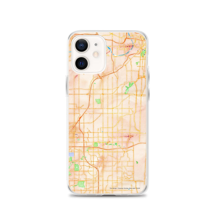 Custom Overland Park Kansas Map iPhone 12 Phone Case in Watercolor