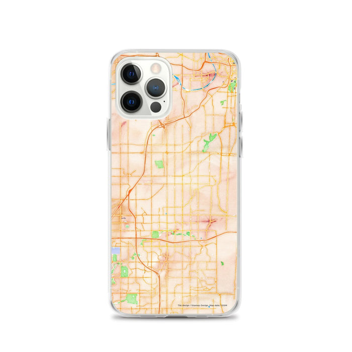 Custom Overland Park Kansas Map iPhone 12 Pro Phone Case in Watercolor