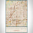 Overland Park Kansas Map Print Portrait Orientation in Woodblock Style With Shaded Background