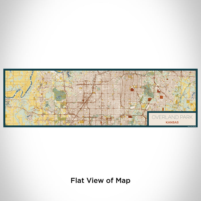 Flat View of Map Custom Overland Park Kansas Map Enamel Mug in Woodblock