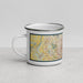 Left View Custom Overland Park Kansas Map Enamel Mug in Woodblock