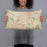 Person holding 20x12 Custom Overland Park Kansas Map Throw Pillow in Woodblock