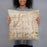 Person holding 18x18 Custom Overland Park Kansas Map Throw Pillow in Woodblock