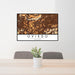 24x36 Oviedo Asturias Map Print Lanscape Orientation in Ember Style Behind 2 Chairs Table and Potted Plant