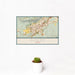 12x18 Oviedo Spain Map Print Landscape Orientation in Woodblock Style With Small Cactus Plant in White Planter